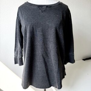 Jane & Delancey Women’s Charcoal 3/4 Length Sleeve Pull Over Crewneck Size Med